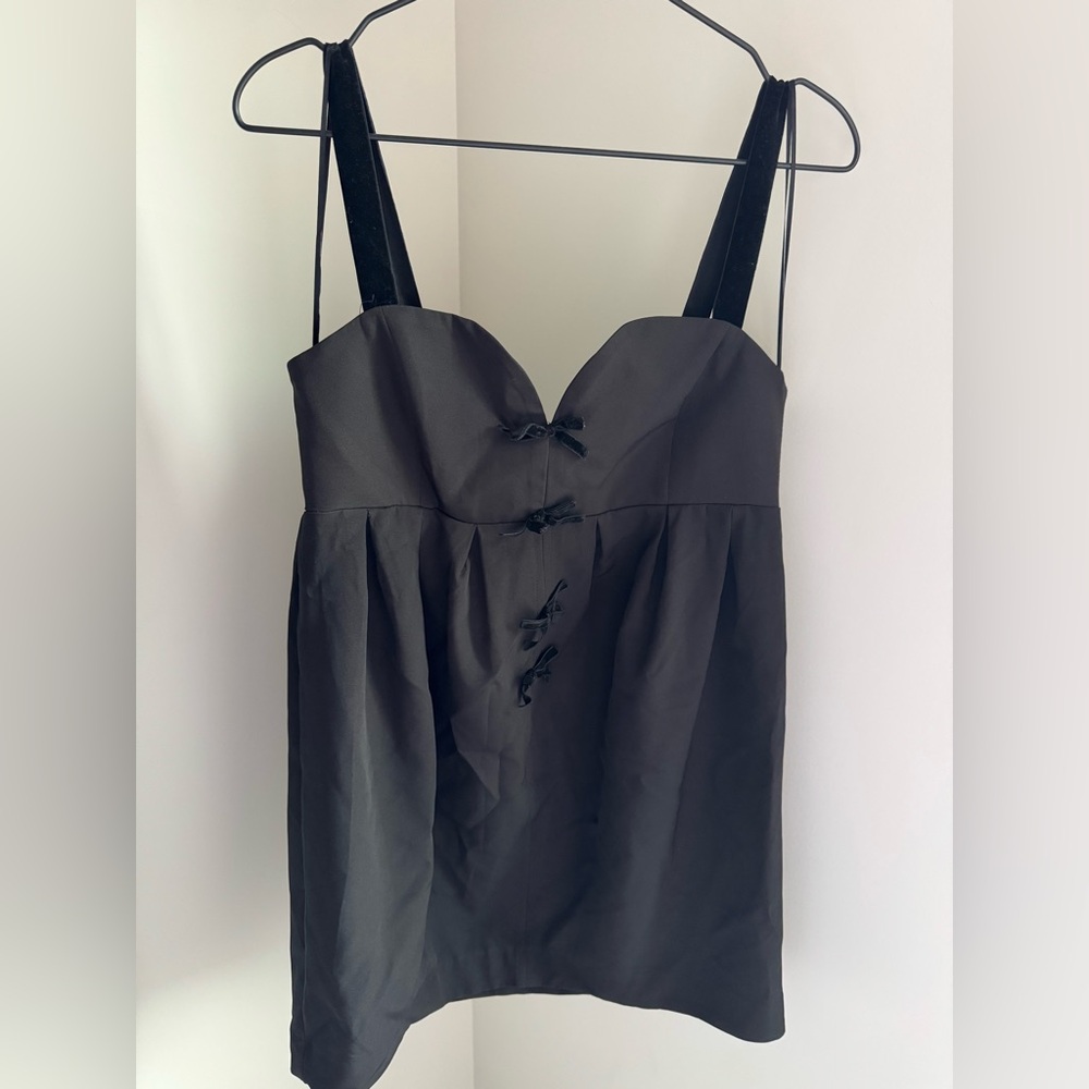 Zara Black Dress with Bow Accent